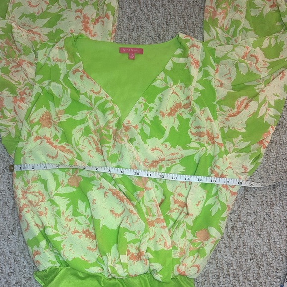 Flying Tomato bodysuits Floral Long Sleeve Blouse size M - Picture 7 of 8